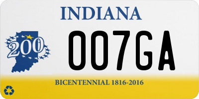 IN license plate 007GA