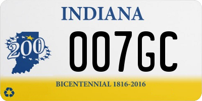 IN license plate 007GC