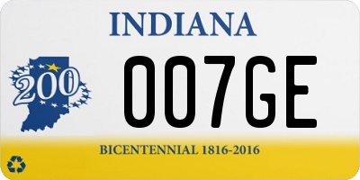 IN license plate 007GE