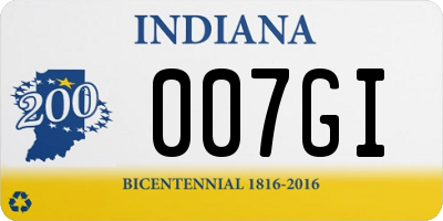 IN license plate 007GI