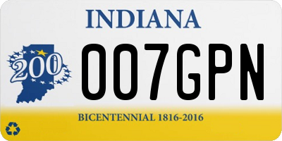 IN license plate 007GPN