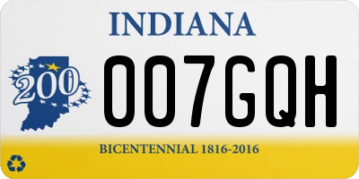 IN license plate 007GQH