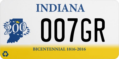 IN license plate 007GR