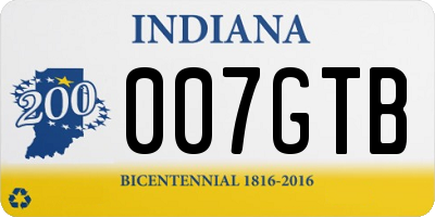 IN license plate 007GTB