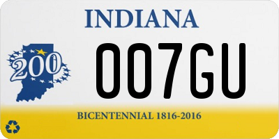 IN license plate 007GU