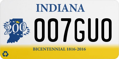 IN license plate 007GUO