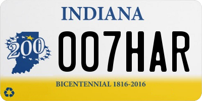 IN license plate 007HAR
