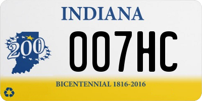 IN license plate 007HC