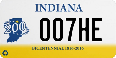 IN license plate 007HE