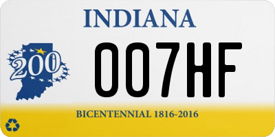IN license plate 007HF