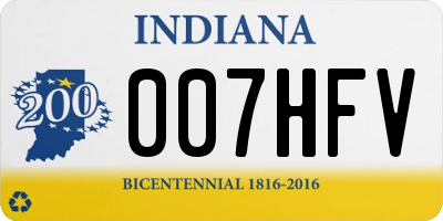 IN license plate 007HFV