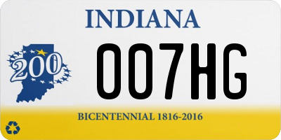 IN license plate 007HG