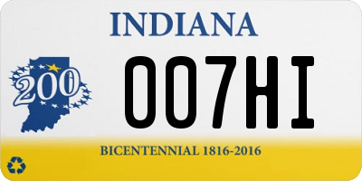 IN license plate 007HI