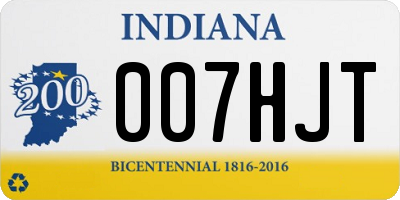 IN license plate 007HJT