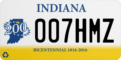 IN license plate 007HMZ