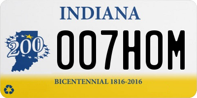 IN license plate 007HOM