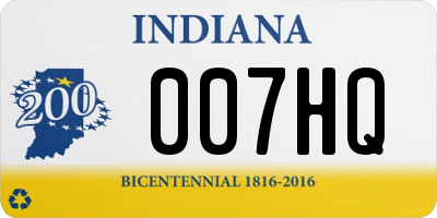 IN license plate 007HQ