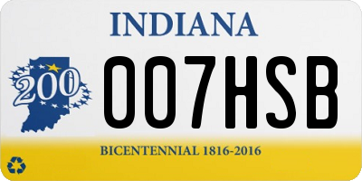 IN license plate 007HSB