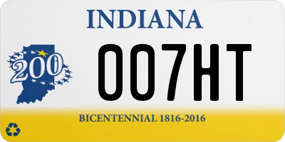 IN license plate 007HT