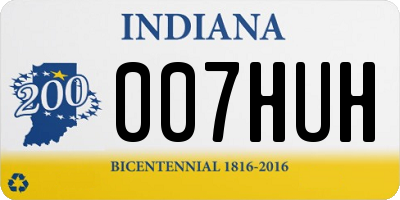 IN license plate 007HUH