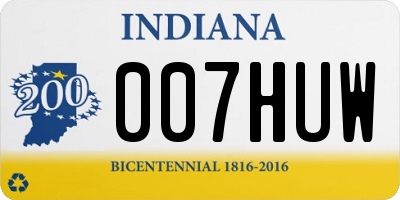 IN license plate 007HUW