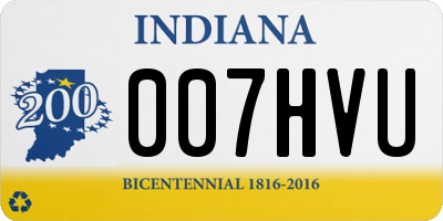 IN license plate 007HVU