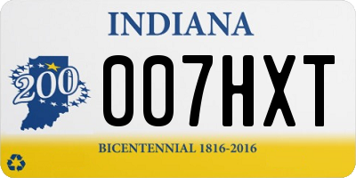 IN license plate 007HXT
