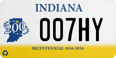 IN license plate 007HY