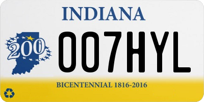 IN license plate 007HYL