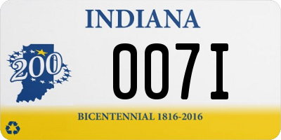 IN license plate 007I