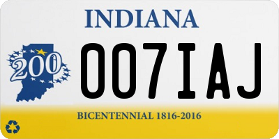 IN license plate 007IAJ