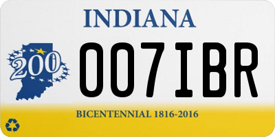 IN license plate 007IBR