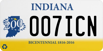 IN license plate 007ICN