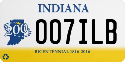 IN license plate 007ILB