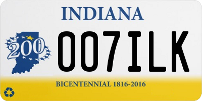 IN license plate 007ILK