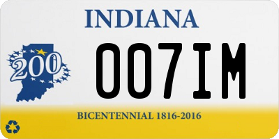 IN license plate 007IM