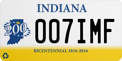 IN license plate 007IMF