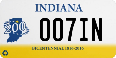 IN license plate 007IN