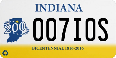 IN license plate 007IOS