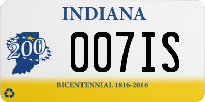 IN license plate 007IS