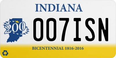 IN license plate 007ISN