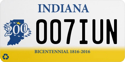 IN license plate 007IUN