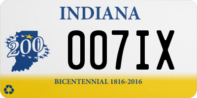 IN license plate 007IX