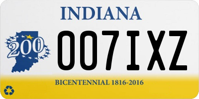 IN license plate 007IXZ