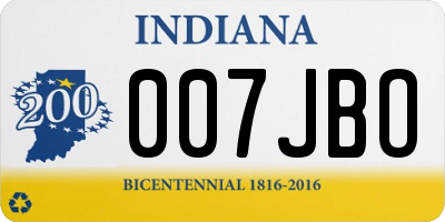 IN license plate 007JBO