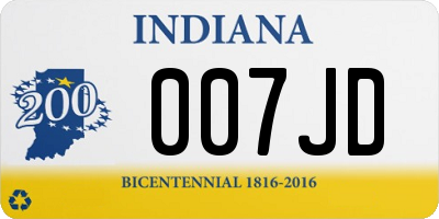 IN license plate 007JD