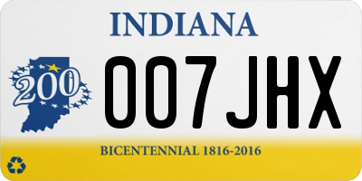 IN license plate 007JHX