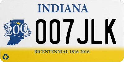 IN license plate 007JLK