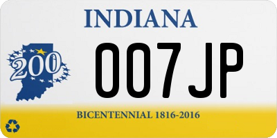 IN license plate 007JP
