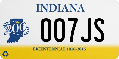 IN license plate 007JS